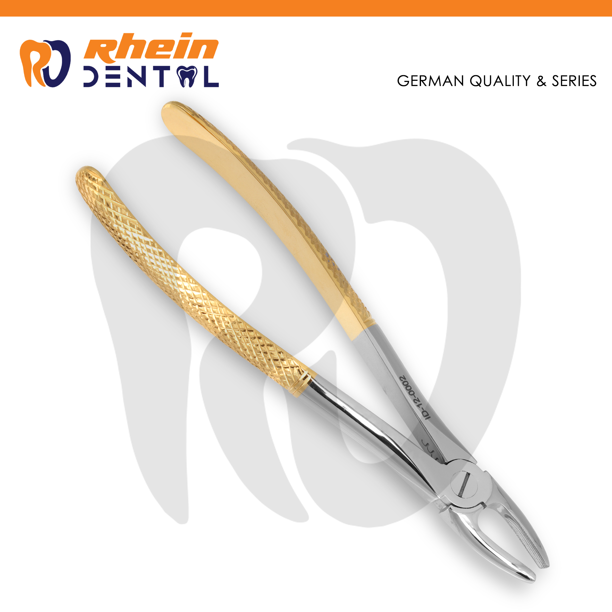Side profile of stainless steel extracting forceps TC with curved shank and hinged joint