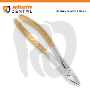 Hinged joint and curved shank of stainless steel premolar TC extraction forceps